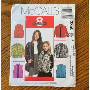 Vintage Y2K McCalls 3350 Sewing Pattern Girls Medium Jacket & Vest COMPLETE